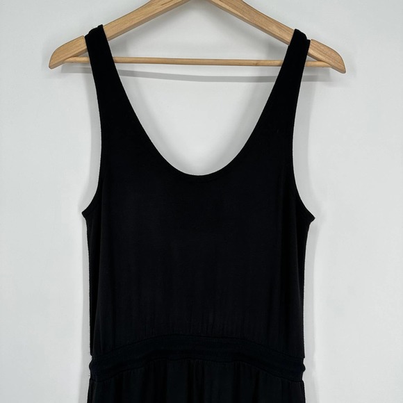 Athleta Balance Jumpsuit Scoop Neck Sleeveless Drawstring Tapered Leg Black - Picture 7 of 12